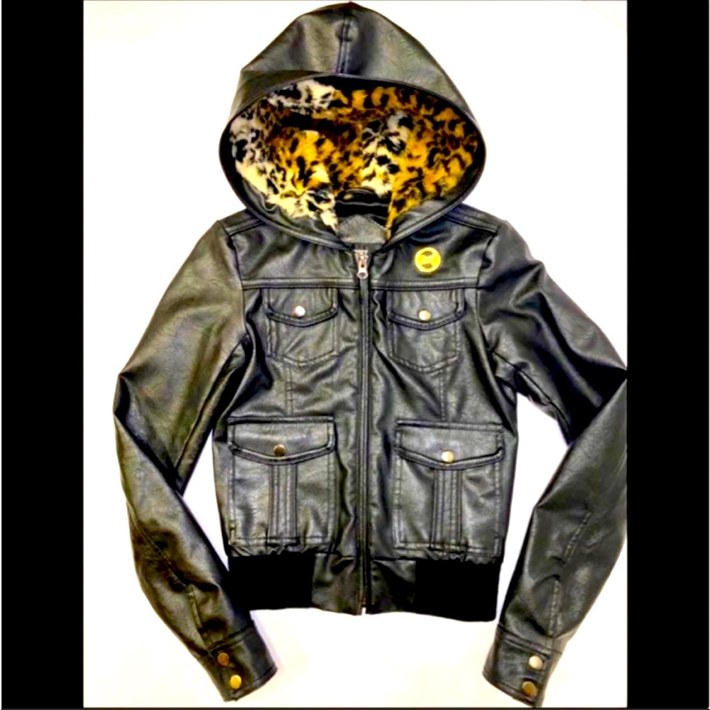 *tiny people only* obey XXS fake leather and fake fur jacket!!!!